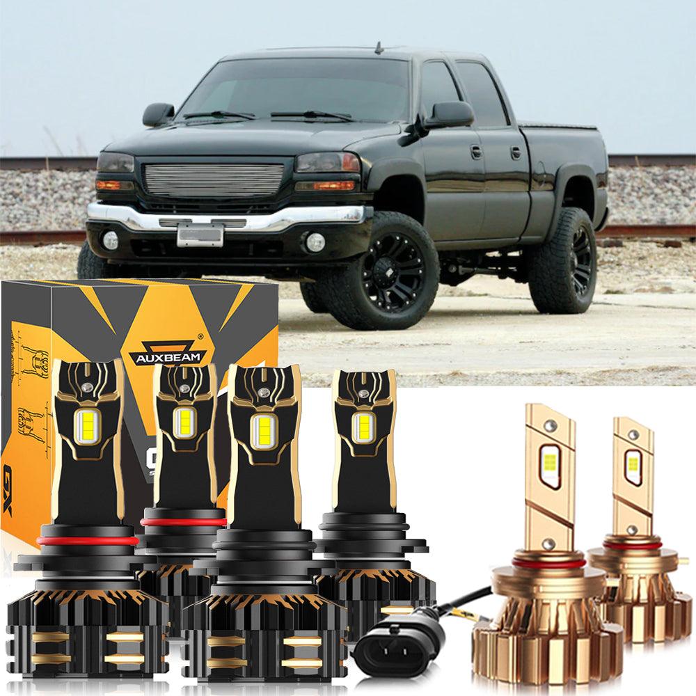 Para GMC Sierra 2500 HD 2003-2006 9005 9006 Paquete de bombillas LED para faros delanteros