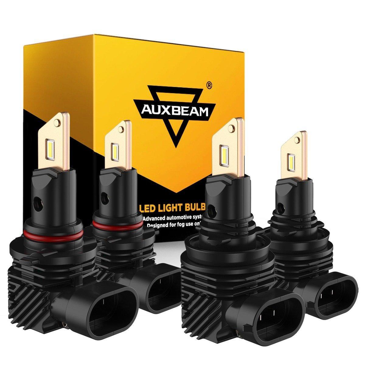 Fanless&Wireless 1:1 Halogen Size Q10 Series 8000ML 44W LED Headlight Bulbs 6500K Cool White