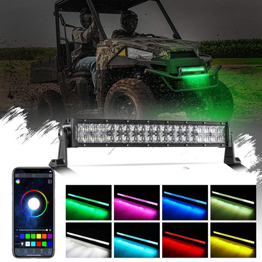 New 22 Inch V-PRO Series Straight RGBW Color Changing Off Road Led Light Bar for ATV UTV SIDE BY SIDES