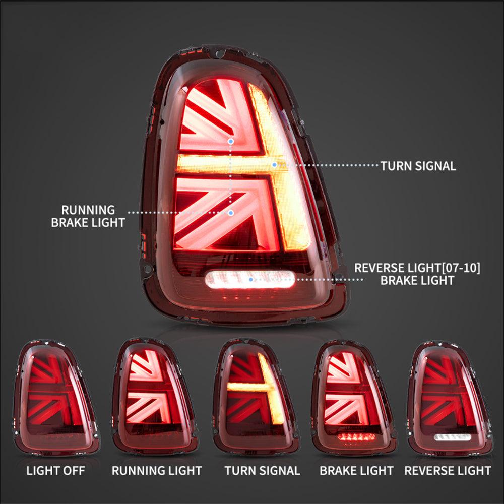 LED Tail Lights Assembly With Amber Sequential Turn Signal For 2007-2015 Mini R Series 2th Gen (R56 R57 R58 R59)