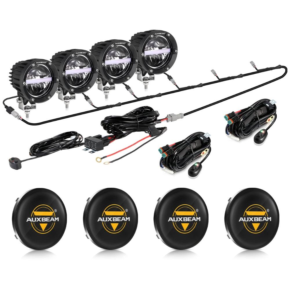 C4 Series | 4 Inch 110W 11000LM LED Pods Offroad LED Driving Lights with Amber DRL