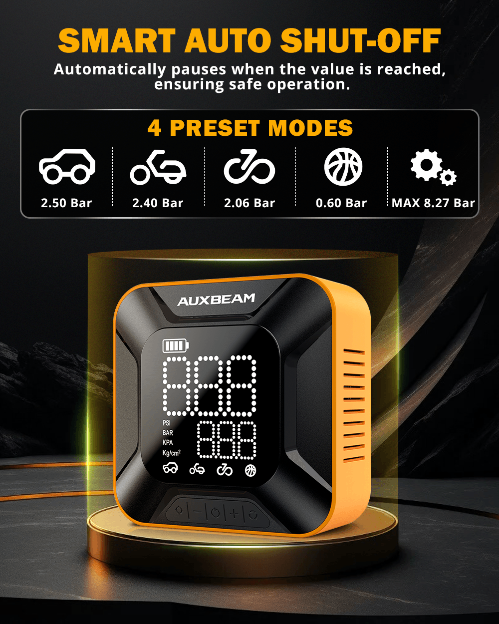 🆕Model-H6 28mm Cylinder Portable Car Tire Inflator Air Compressor Pump for Pickup Truck Car Motorcycle Bike Ball