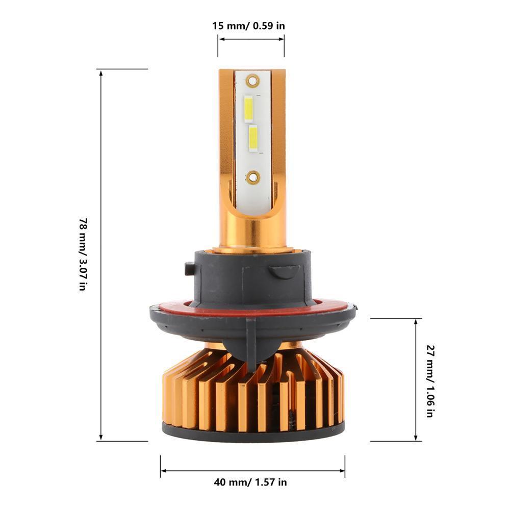 H13 LED Headlight Bulbs 52W 10000LM F2 Series Mini Size 6500K Cool White | 2 bulbs