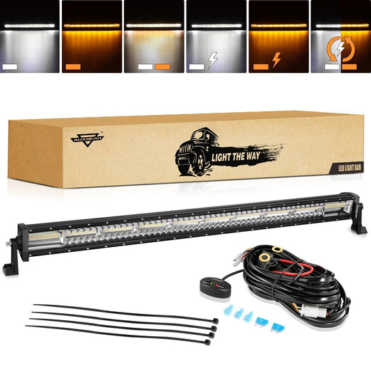 6 Modes Series 42 Inch White&Amber Straight Off Road Led Light Bar