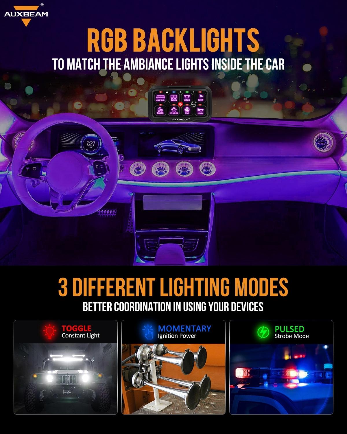 RC-800/RA84 RGB Switch Panel with Remote Controller, Toggle/ Momentary/ Pulsed Mode Supported(One-Sided Outlet)