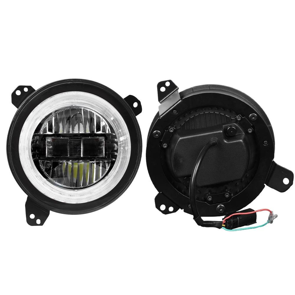 9 Inch LED Headlights with DRL Halo Ring for Jeeps Wrangler JL 2018-2024(DOT Approved)
