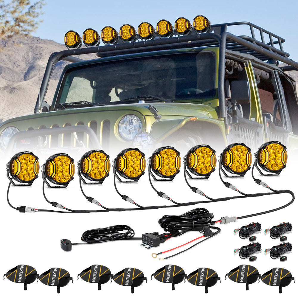 Serie V-ULTRA | Luces LED de 5 pulgadas y 172 W con tirador lateral ámbar/blanco con DRL ámbar