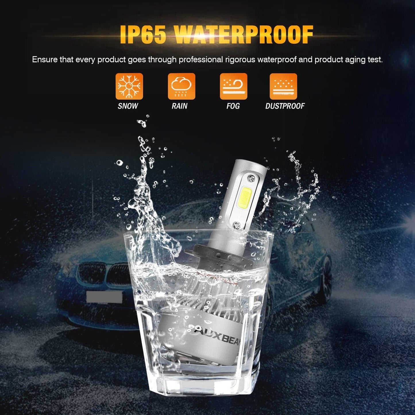 H7 LED Headlight Bulbs 72W 8000ML S2 Series Super Brightes COB 6500K Cool White | 2 bulbs