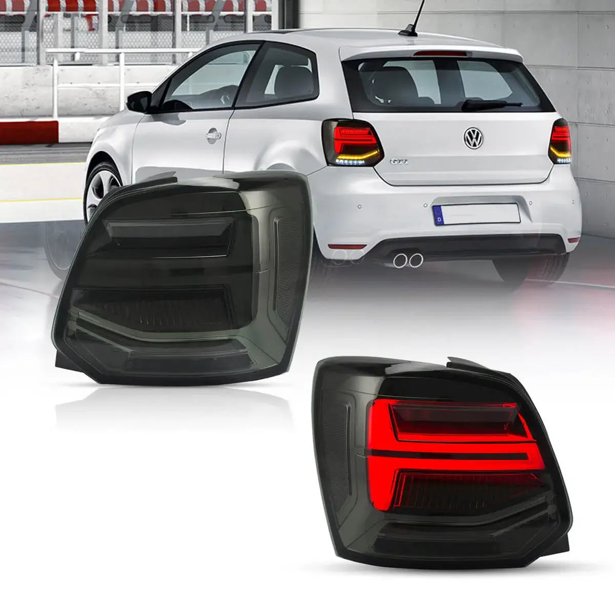 LED Tail Light Assembly With Sequential Turn Signal For 2009-2017 Volkswagen Polo 5th Gen (LWB/SWB)