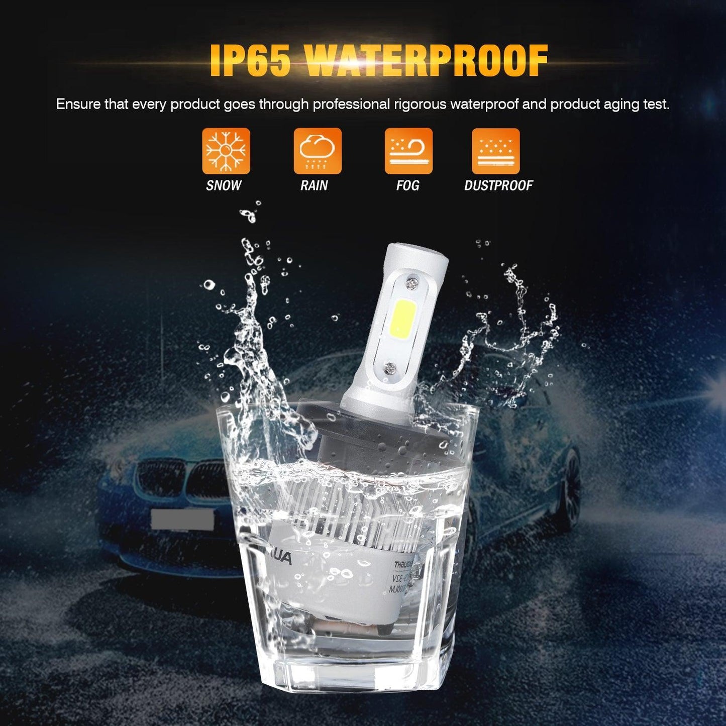 H4/9003 LED Headlight Bulbs 72W 8000ML S2 Series Super Brightes COB 6500K Cool White | 2 bulbs
