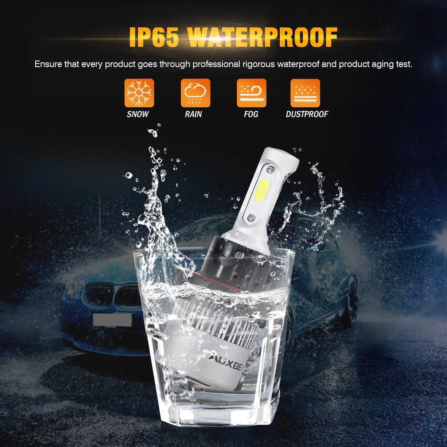 H13/9008 LED Headlight Bulbs 72W 8000ML S2 Series Super Brightes COB 6500K Cool White | 2 bulbs