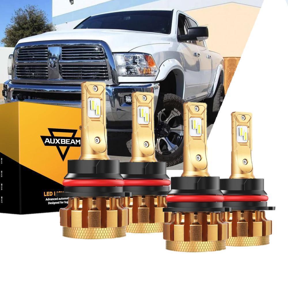 For 2000-2001 Dodge Ram 3500(with 4 headlamps) F-16 Plus Series Built-in Canbus Automotive Grade 14000LM LED Light Bulbs High Low Beam Bundle