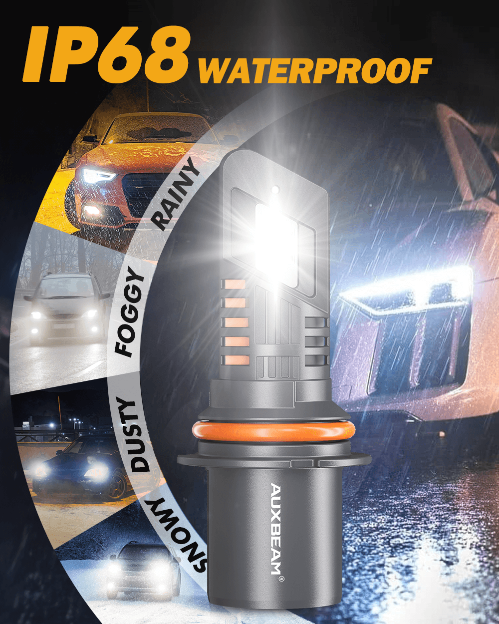 🆕9007/HB5 Bombillas LED para faros delanteros Serie Q25 Tamaño real 1:1 70W 20000LM 6500K Blanco frío | 2 bombillas