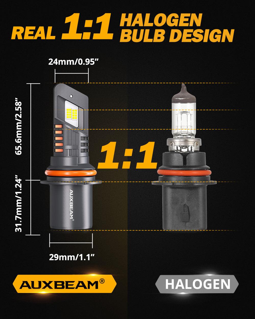 🆕9007/HB5 Bombillas LED para faros delanteros Serie Q25 Tamaño real 1:1 70W 20000LM 6500K Blanco frío | 2 bombillas