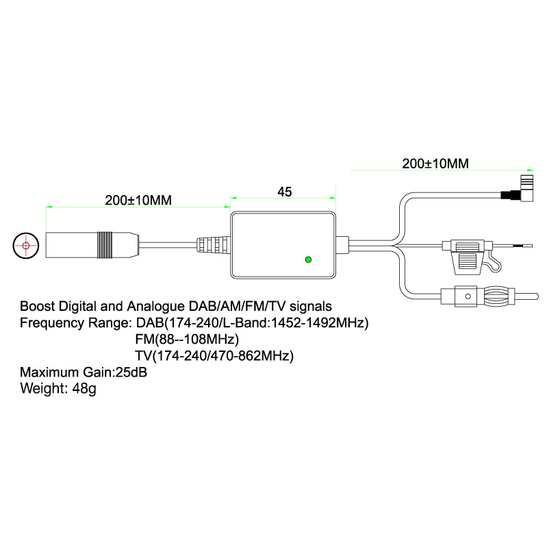 AMPIRE active DAB+ antennasplitter