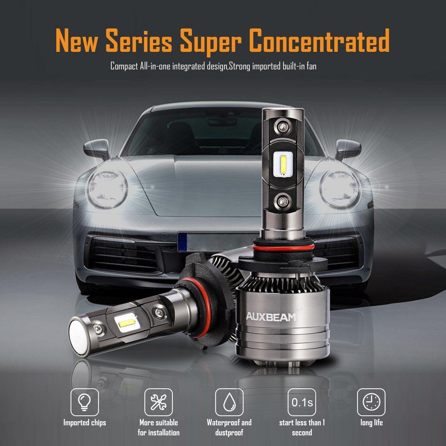For 2003-2007 GMC SIERRA 1500 2500 3500 HD CLASSIC T1 Series Temperature Control 16000LM LED Light Bulbs High Low Beam Bundle