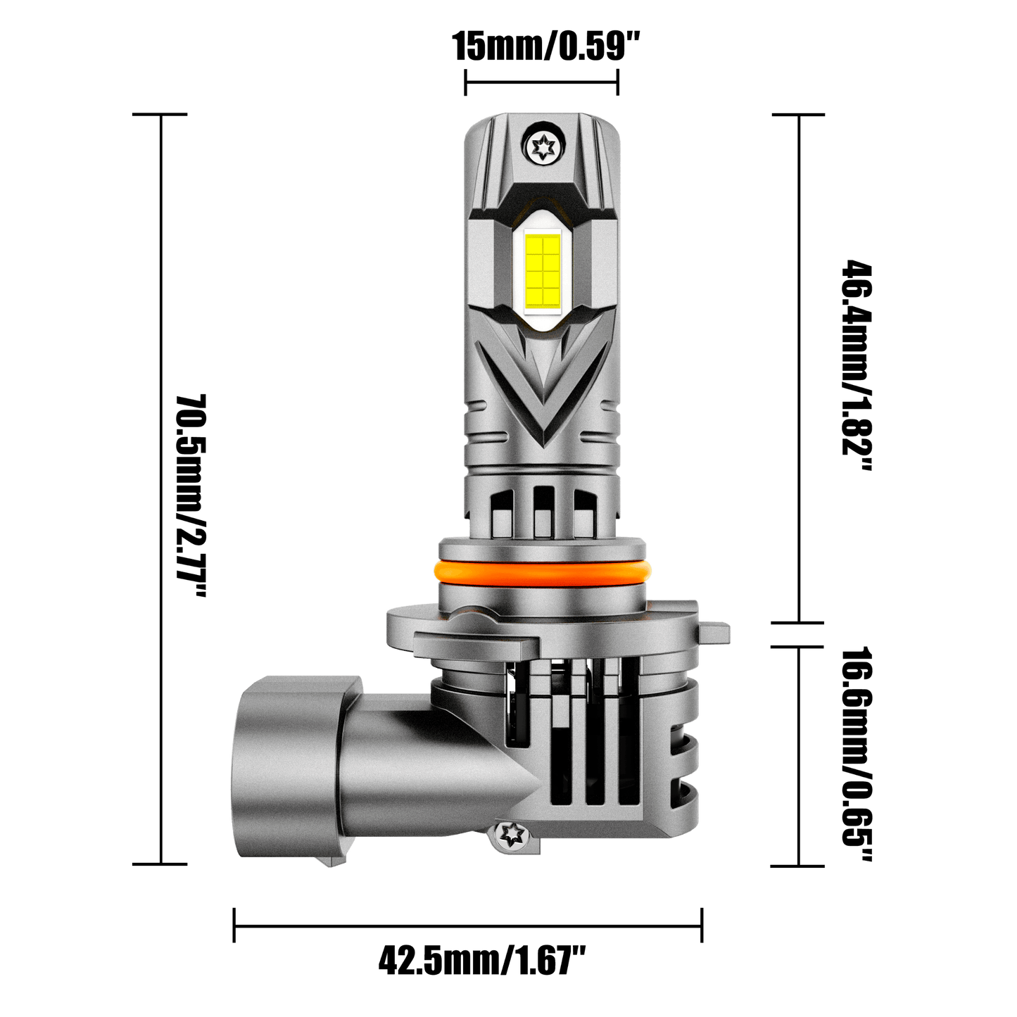 🆕9005/HB3 Bombillas LED para faros delanteros Serie Q25S 1:1 Tamaño mini 90W 24000LM 6500K Blanco frío | 2 bombillas