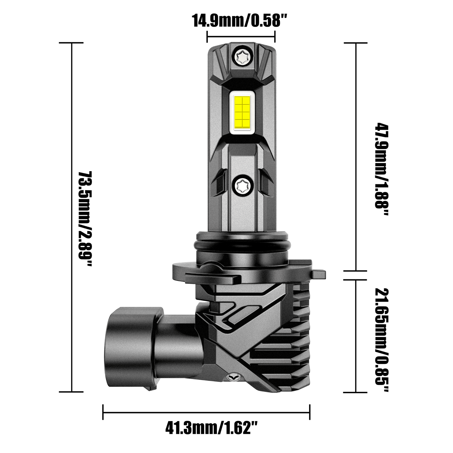🆕9006/HB4 LED Headlight Bulbs/Fog Lights Q15 Series Fanless&Wireless 60W 18000LM 6500K Cool White | 2 bulbs