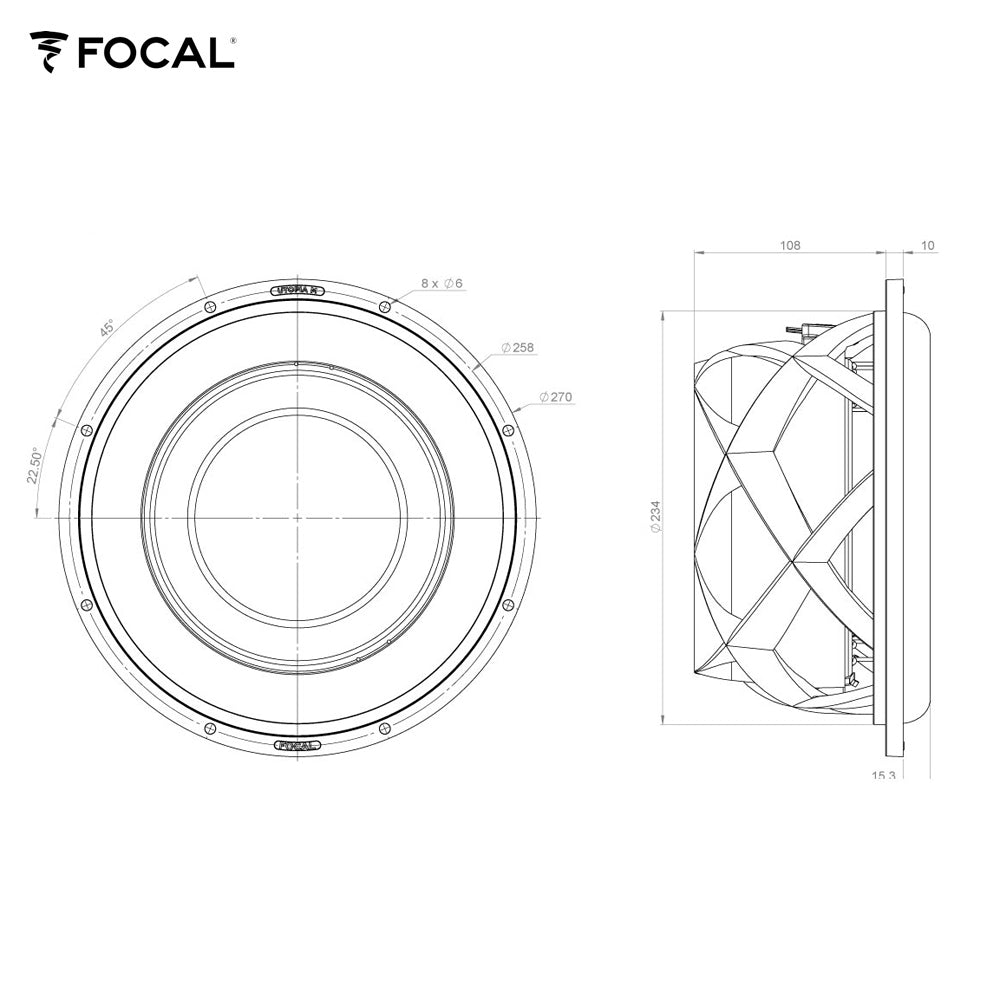 FOCAL Subwoofer UTOPIA M-Serie, 25cm (Stück)