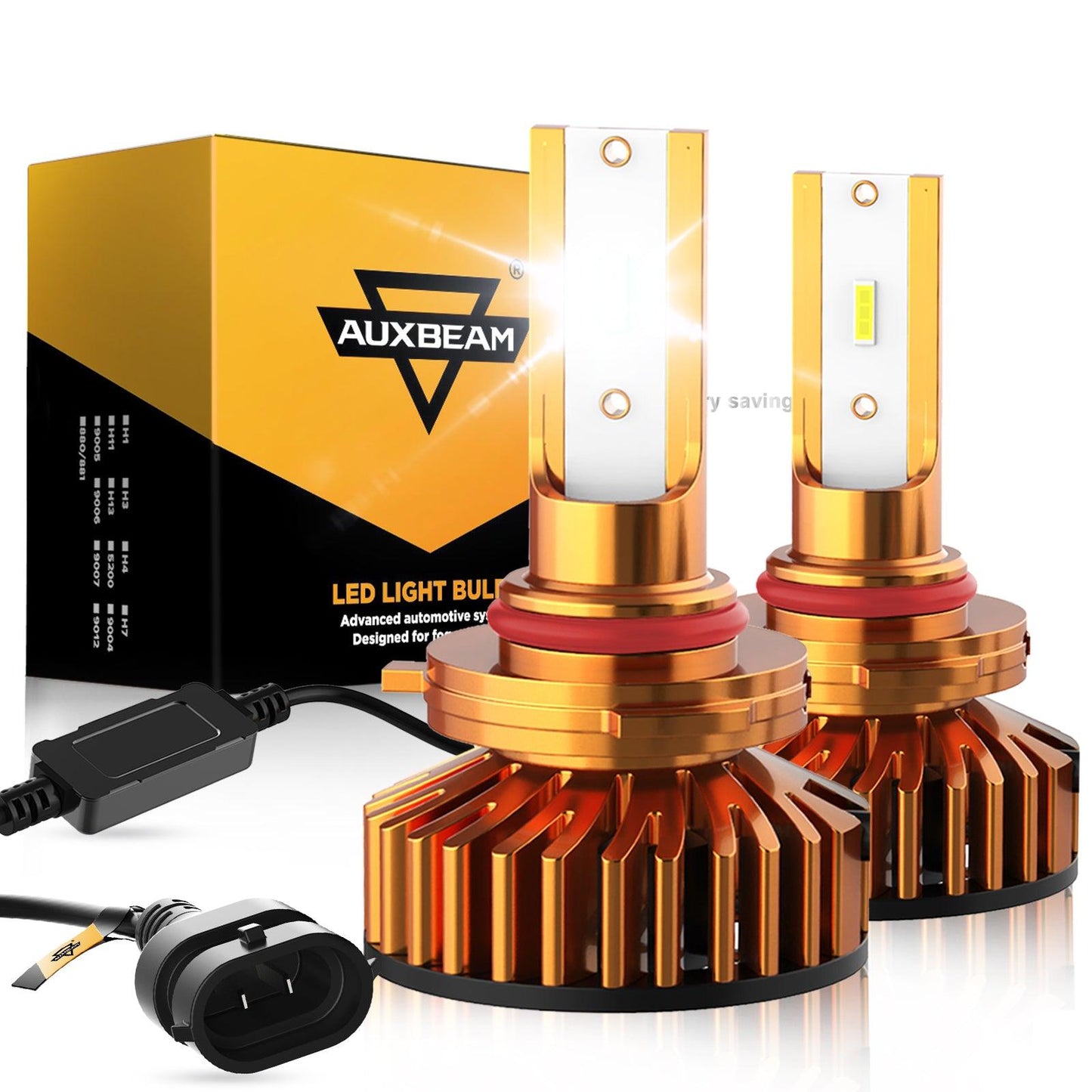 9005 Bombillas LED para faros delanteros 52W 10000LM Serie F2 Tamaño mini 6500K Blanco frío | 2 bombillas