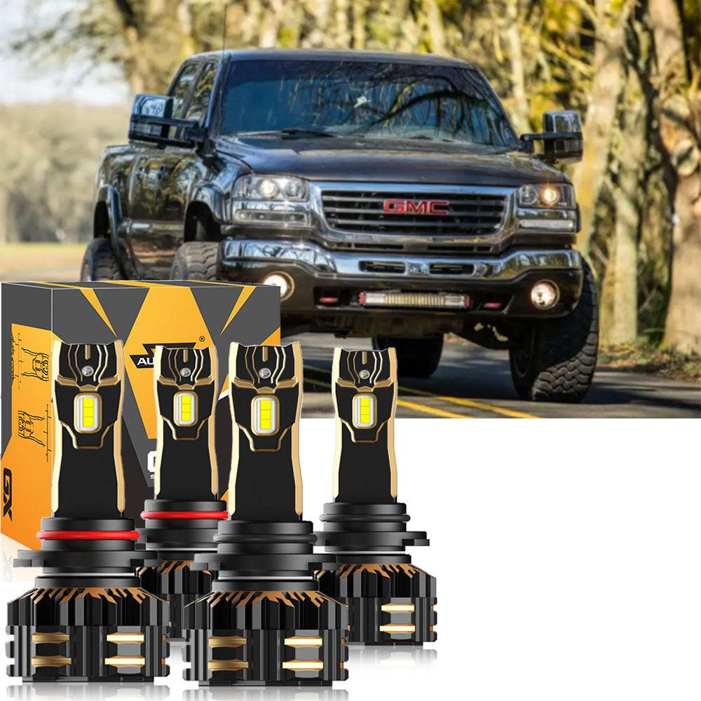 Paquete de bombillas LED para faros delanteros GMC Sierra 2500 9005 9006 2000-2002