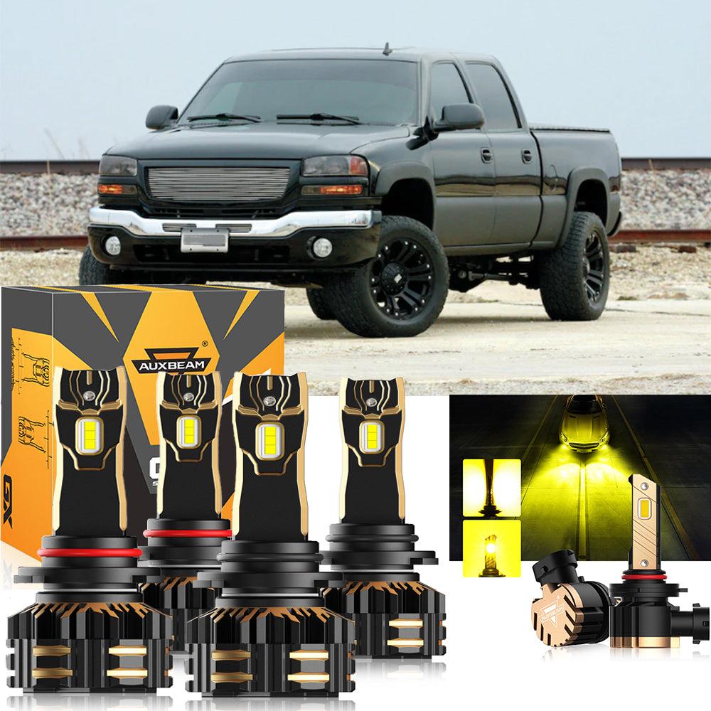 Para GMC Sierra 2500 HD 2003-2006 9005 9006 Paquete de bombillas LED para faros delanteros