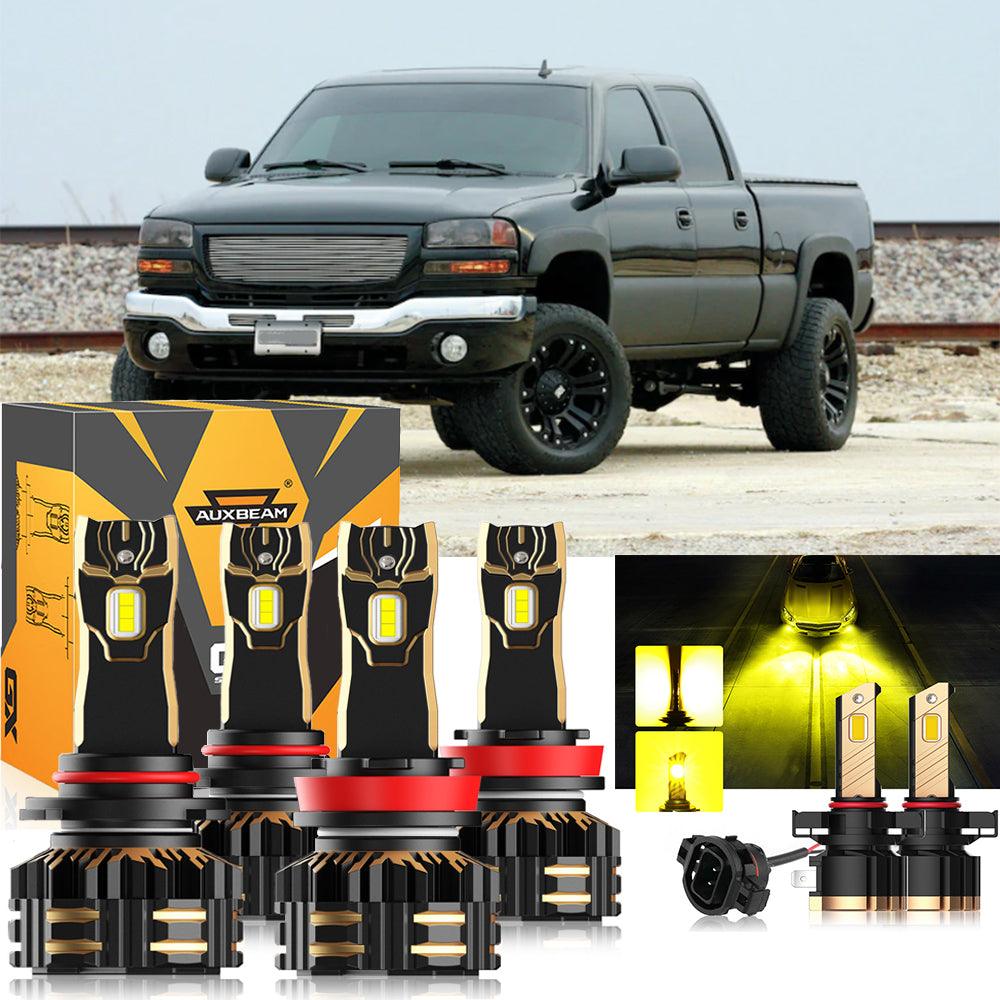 Para GMC Sierra 2500 HD 2007-2014 9005 H11 Paquete de bombillas LED para faros delanteros