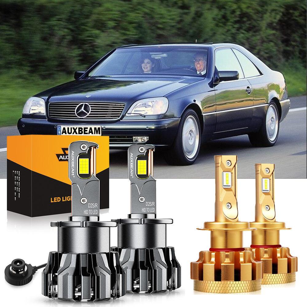 For 2000-2009 Mercedes-Benz CL500 with HID headlamps LED Light Bulbs High Low Beam Bundle