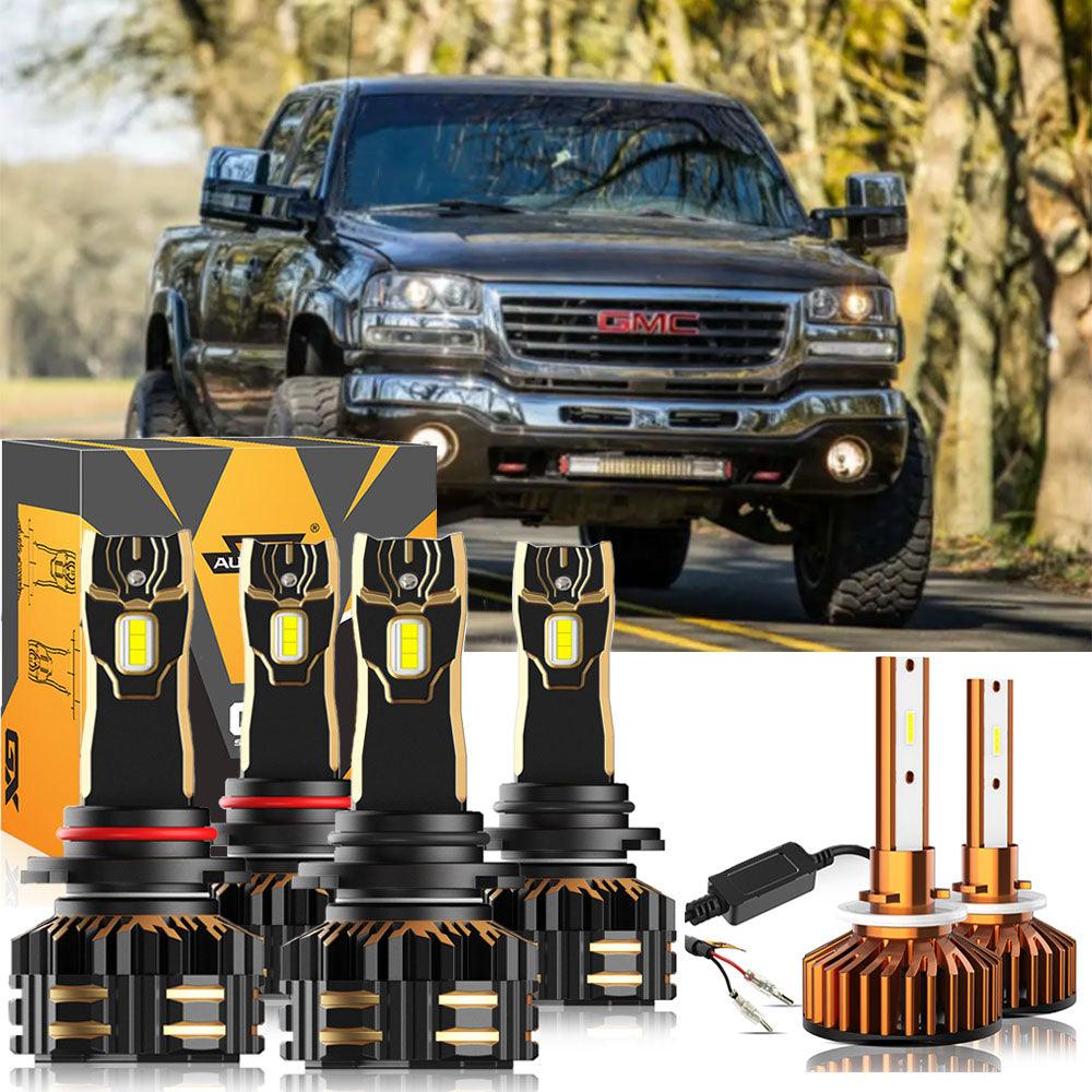Paquete de bombillas LED para faros delanteros GMC Sierra 2500 9005 9006 2000-2002