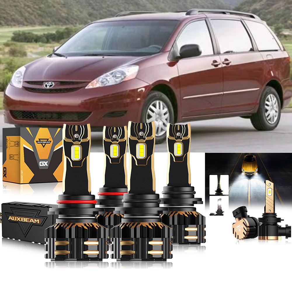 Para Toyota Sienna 2006-2010 9005 9006 Paquete de bombillas LED para faros delanteros