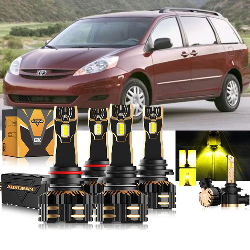 Para Toyota Sienna 2006-2010 9005 9006 Paquete de bombillas LED para faros delanteros