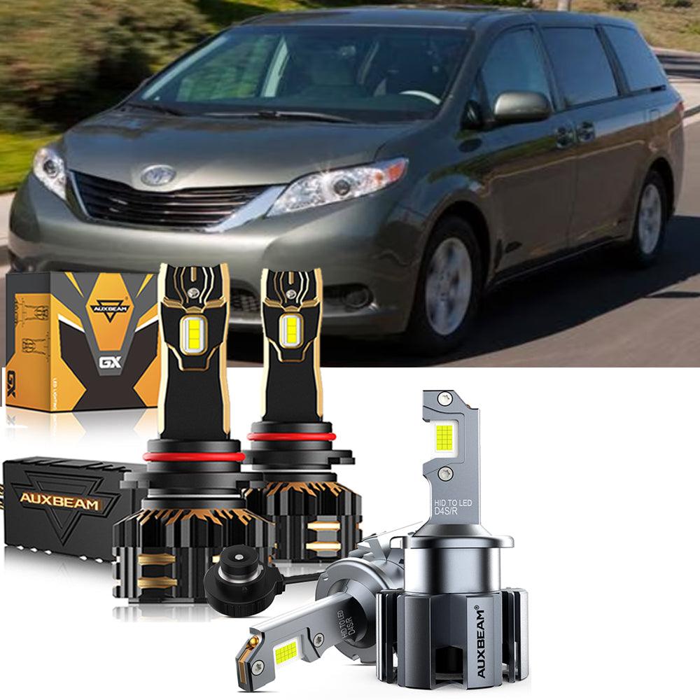 Paquete de bombillas LED para faros delanteros Toyota Sienna 9005 D4S 2011-2019