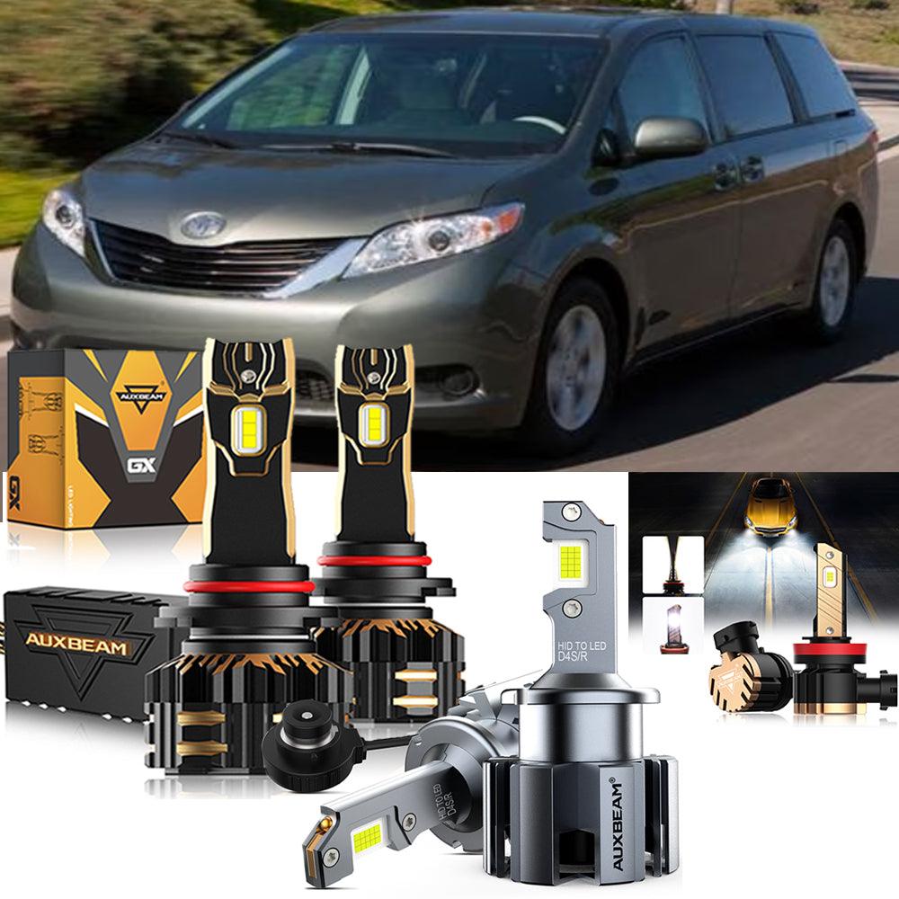Paquete de bombillas LED para faros delanteros Toyota Sienna 9005 D4S 2011-2019