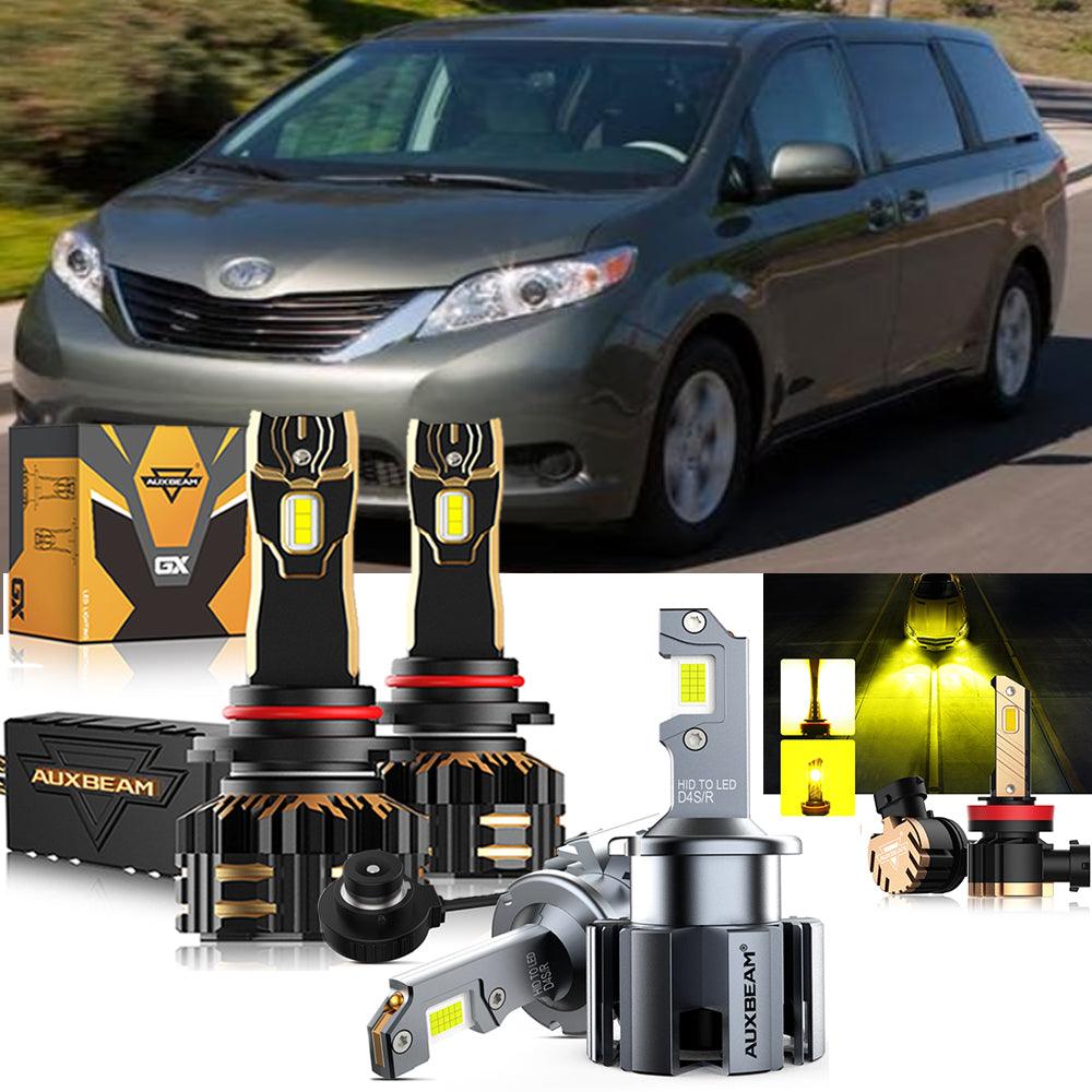 Paquete de bombillas LED para faros delanteros Toyota Sienna 9005 D4S 2011-2019