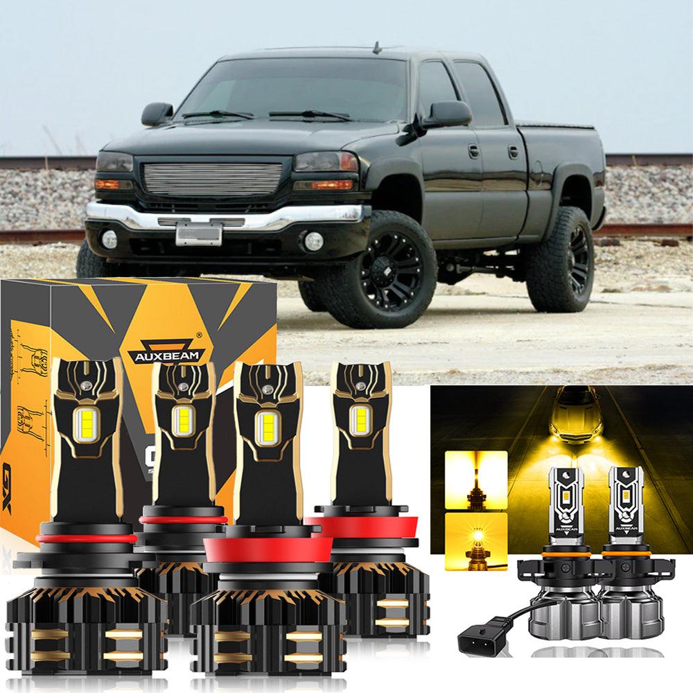Para GMC Sierra 2500 HD 2007-2014 9005 H11 Paquete de bombillas LED para faros delanteros