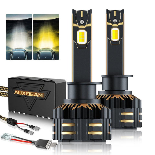 Bombilla LED H1 Luces antiniebla 110W 25000LM Serie bicolor GX Alta potencia y brillo Switchback de doble color | 2 bombillas