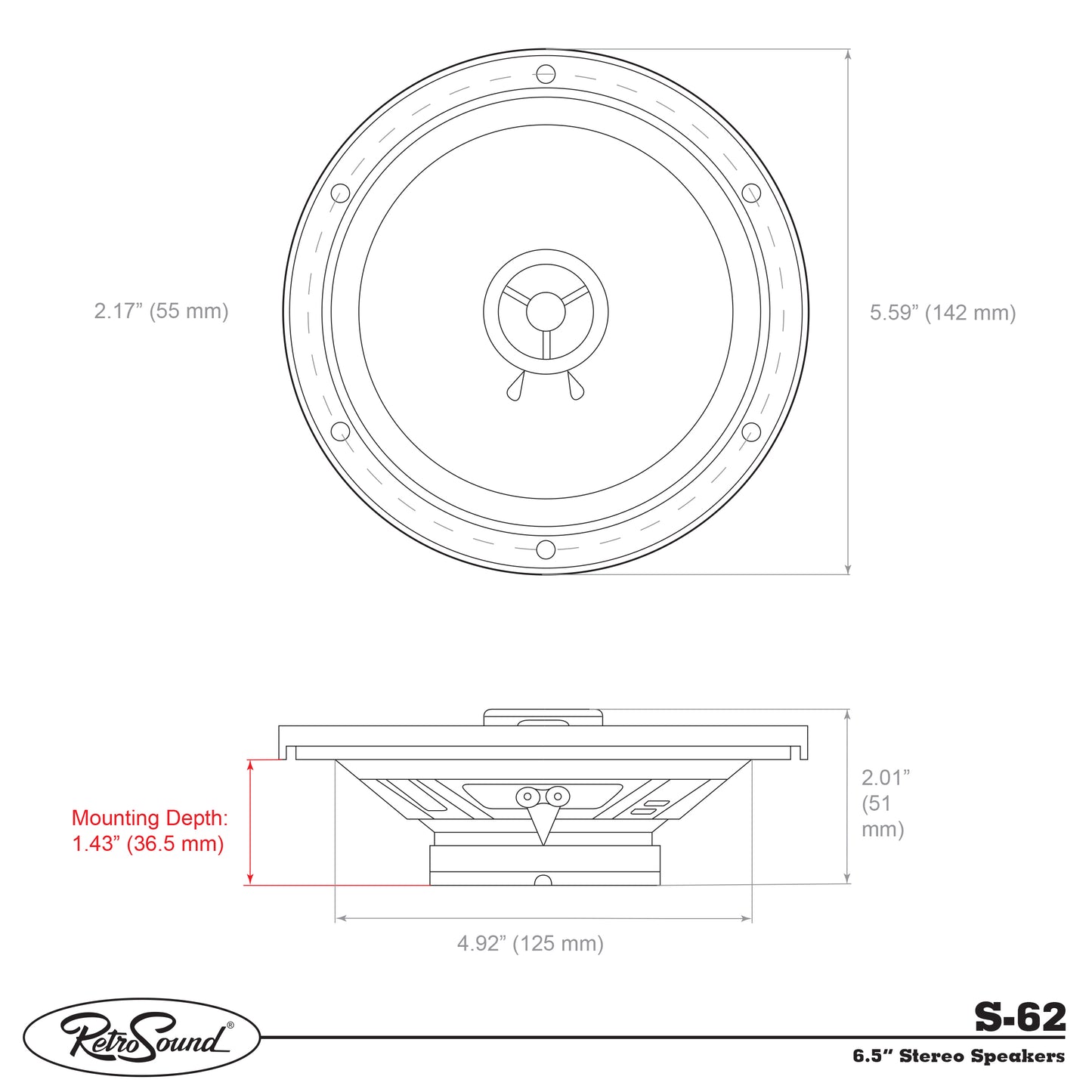 RETROSOUND Speaker 16cm/6.5'' (pair)
