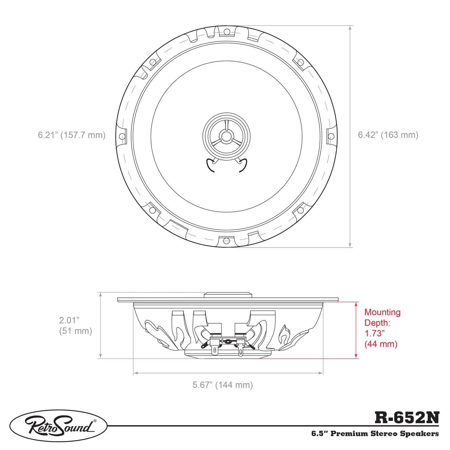 RETROSOUND Speaker 6.5'', 165mm (pair), Neodym