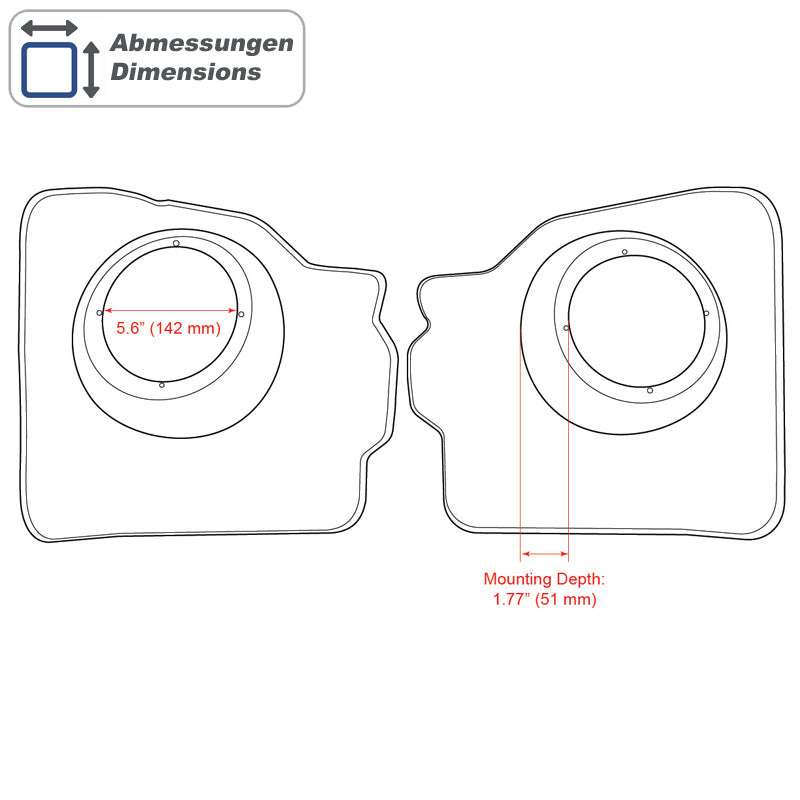 RETROSOUND kick panels for VW Beetle (1952-73), without loudspeaker