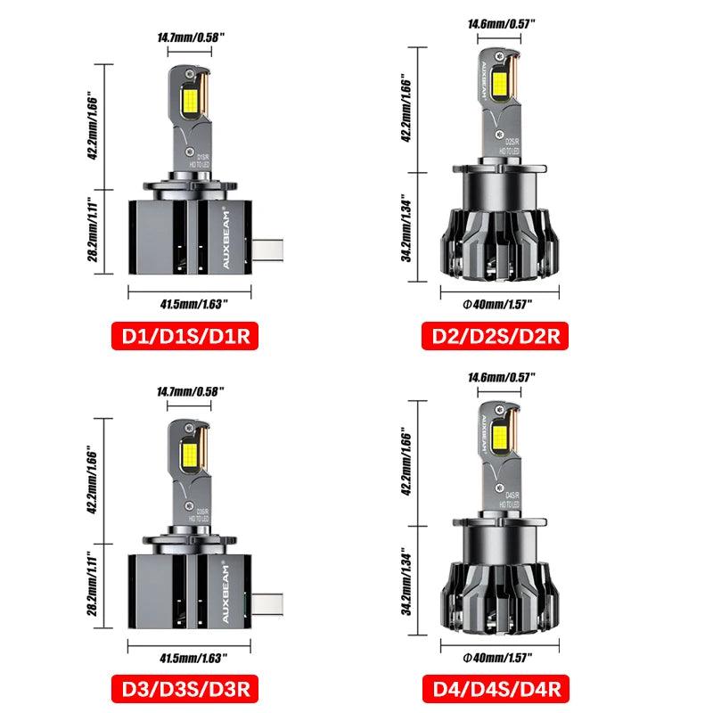 AUXBEAM D-PRO Series 70W High Power 22000LM LED Headlight Bulb for Hid Replacement