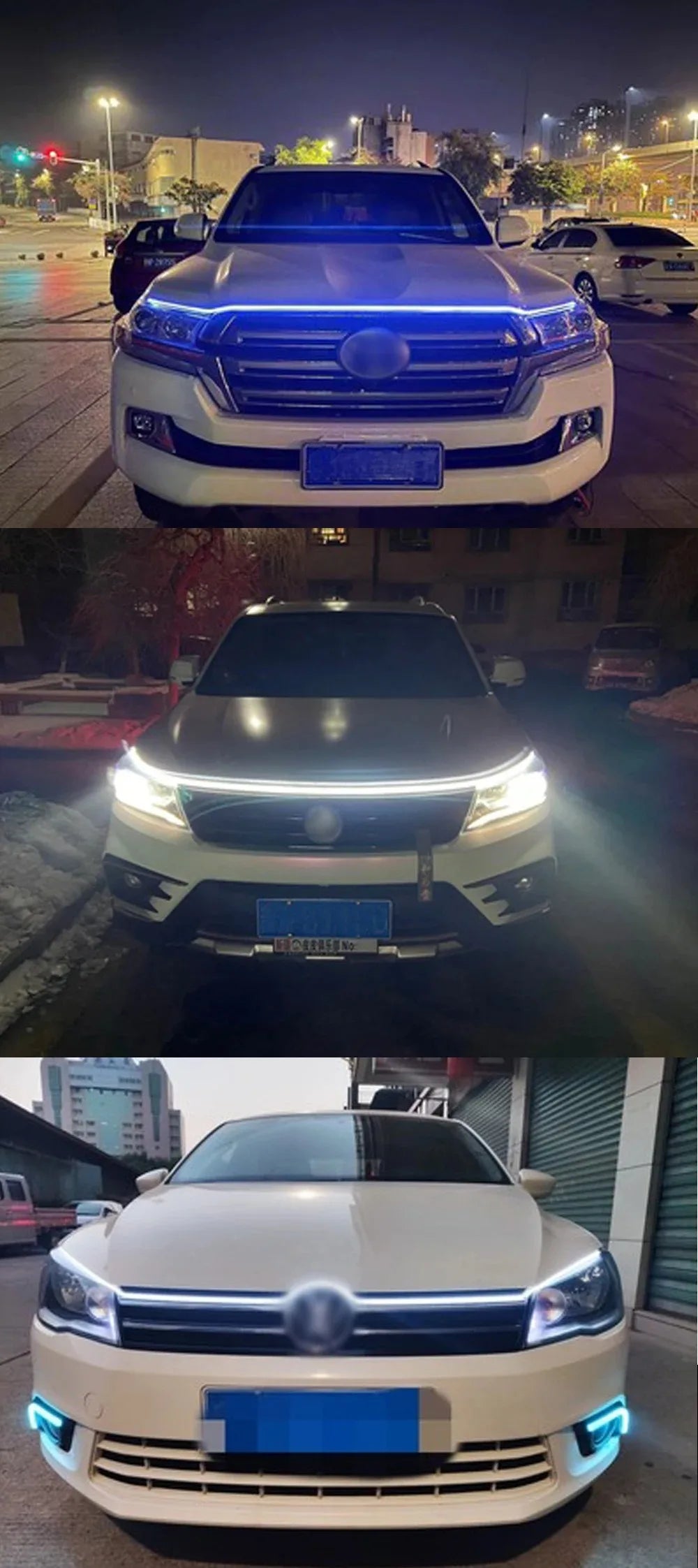 LED Daytime Running Light Scan Starting Car Hood Decorative Lights DRL Auto Engine Hood Guide Decorative Ambient Lamp 12V