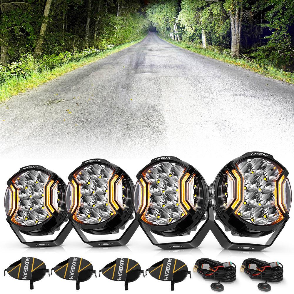Serie V-ULTRA | Luces de cápsula blancas con tirador lateral LED de 5 pulgadas y 172 W con DRL ámbar