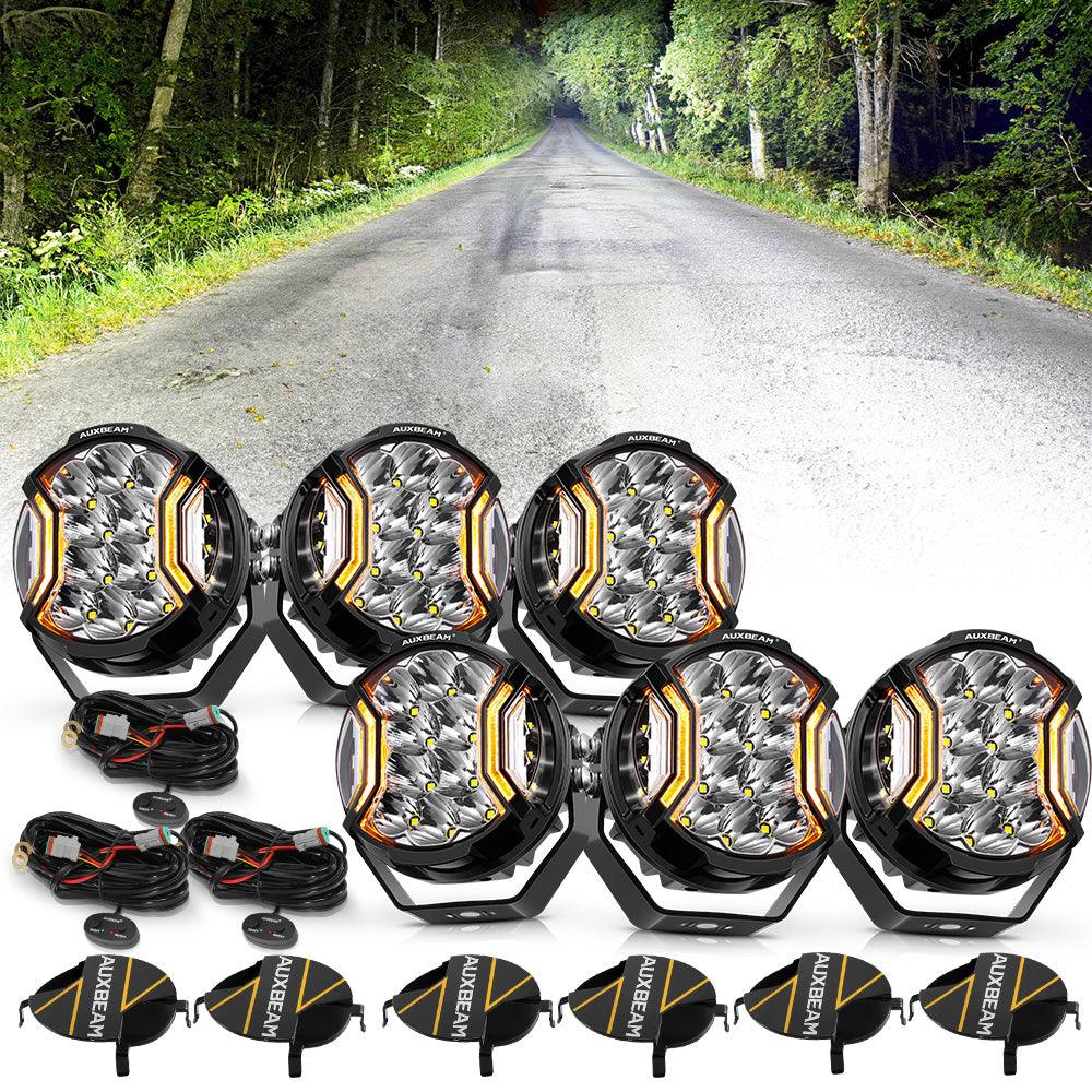 Serie V-ULTRA | Luces de cápsula blancas con tirador lateral LED de 5 pulgadas y 172 W con DRL ámbar