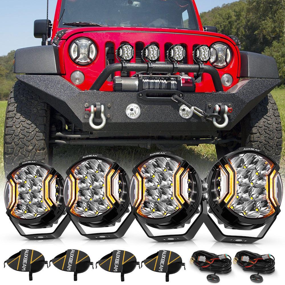 Serie V-ULTRA | Luces de cápsula blancas con tirador lateral LED de 5 pulgadas y 172 W con DRL ámbar