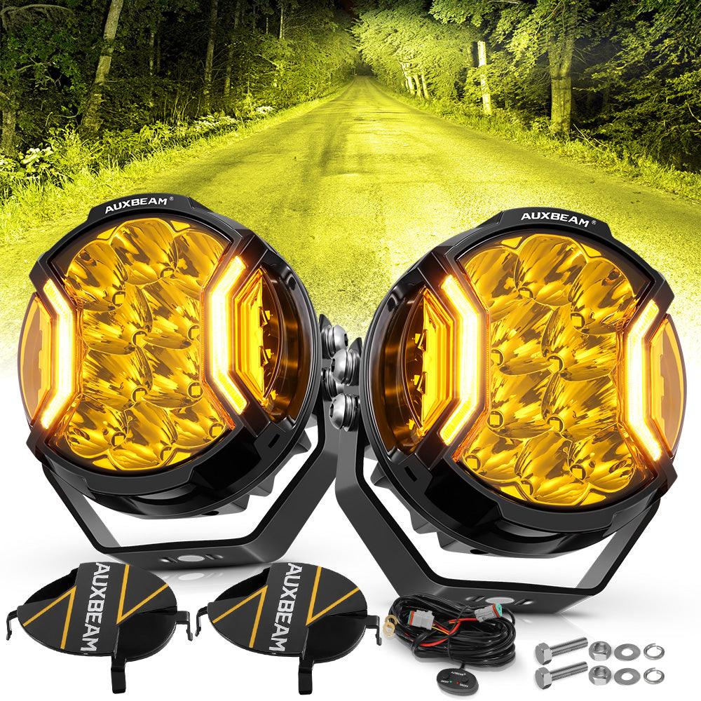 Serie V-ULTRA | Luces LED de 5 pulgadas y 172 W con tirador lateral ámbar/blanco con DRL ámbar