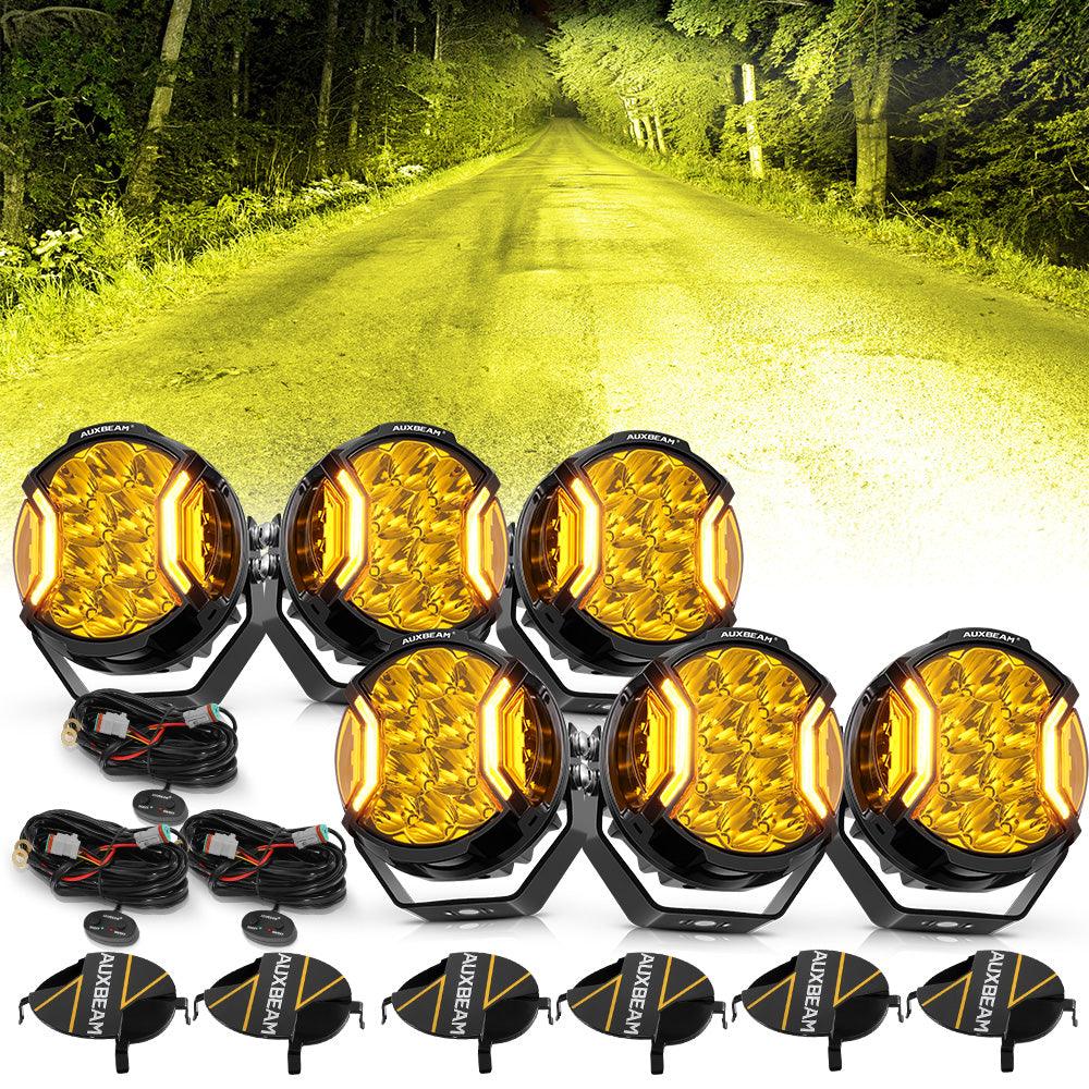 Serie V-ULTRA | Luces LED de 5 pulgadas y 172 W con tirador lateral ámbar/blanco con DRL ámbar