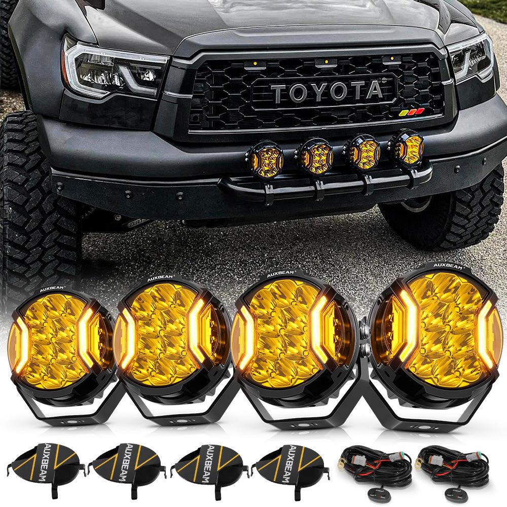 Serie V-ULTRA | Luces LED de 5 pulgadas y 172 W con tirador lateral ámbar/blanco con DRL ámbar