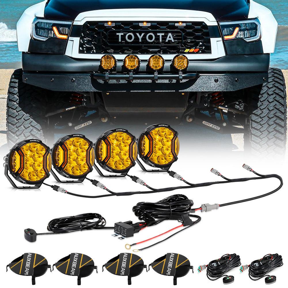 Serie V-ULTRA | Luces LED de 5 pulgadas y 172 W con tirador lateral ámbar/blanco con DRL ámbar