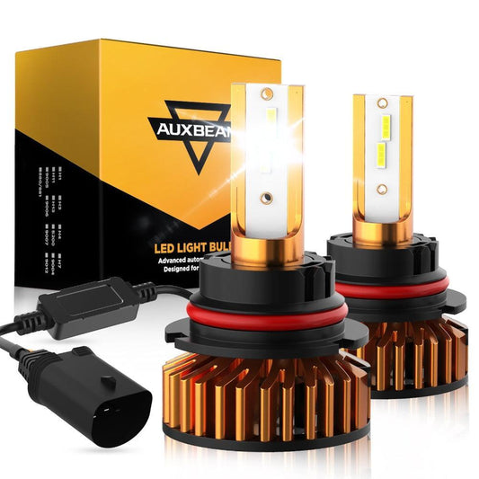 9004 LED Headlight Bulbs 52W 10000LM F2 Series Mini Size 6500K Cool White | 2 bulbs
