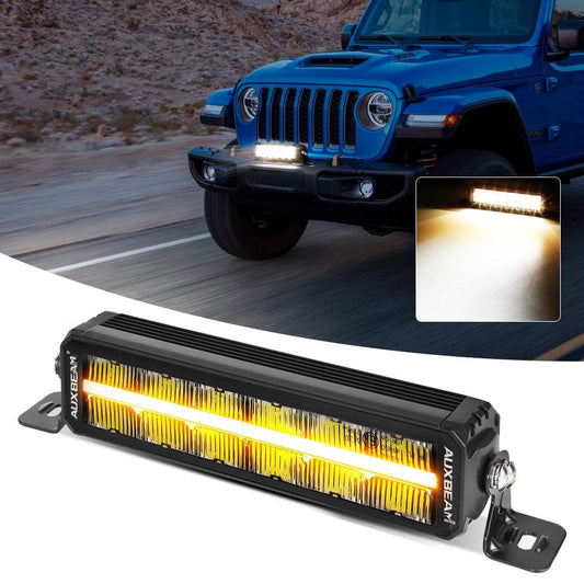 SP-DRL Series 12 Inch 70W 8160LM Dual Row Off Road LED Light Bar With Amber&White DRL